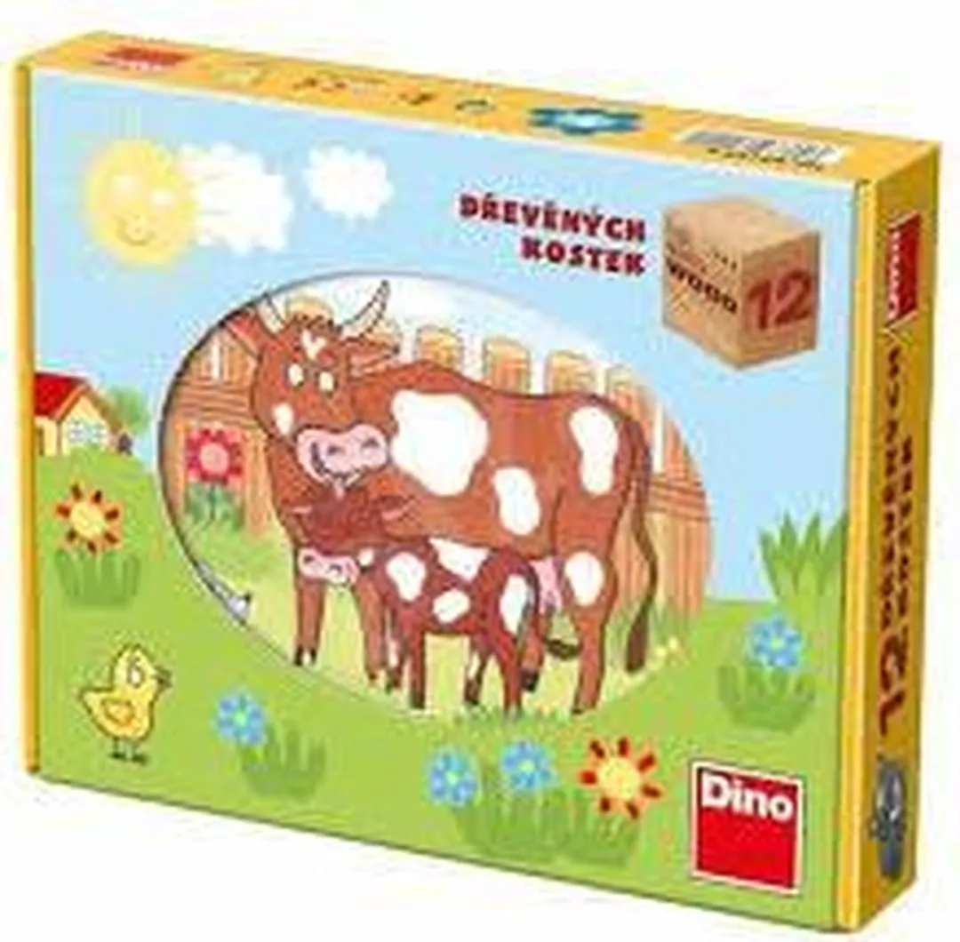 Dino Toys Boerderij Puzzel - 12 Houten Blokken