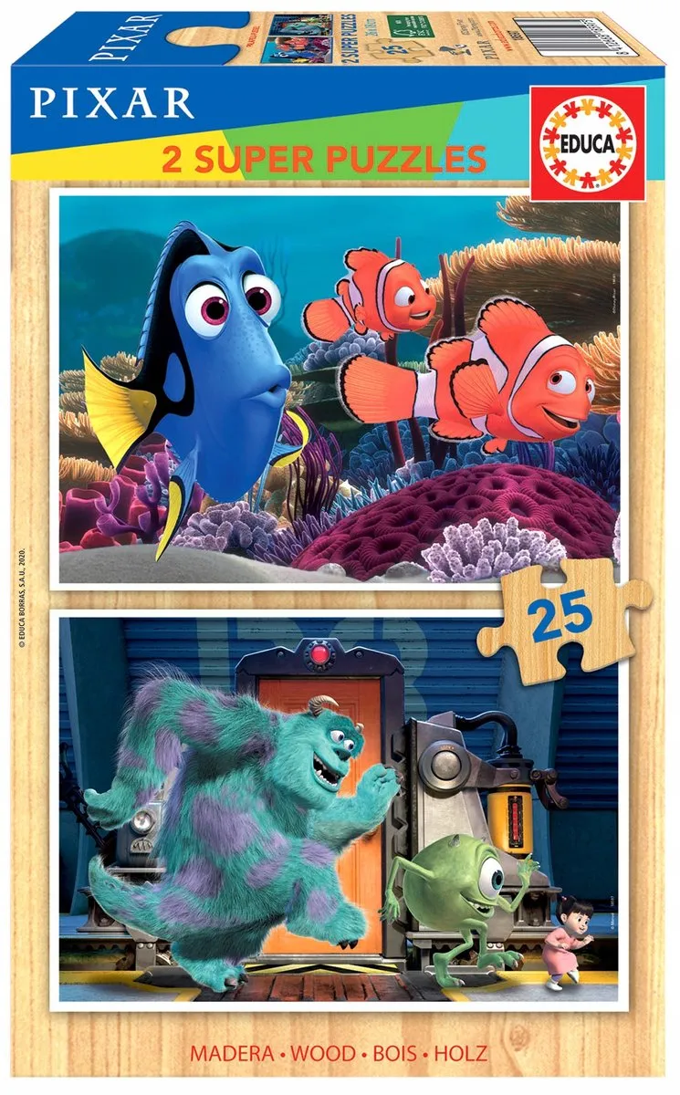 Educa Nemo en Dory Monsters Inc. Houten Puzzel
