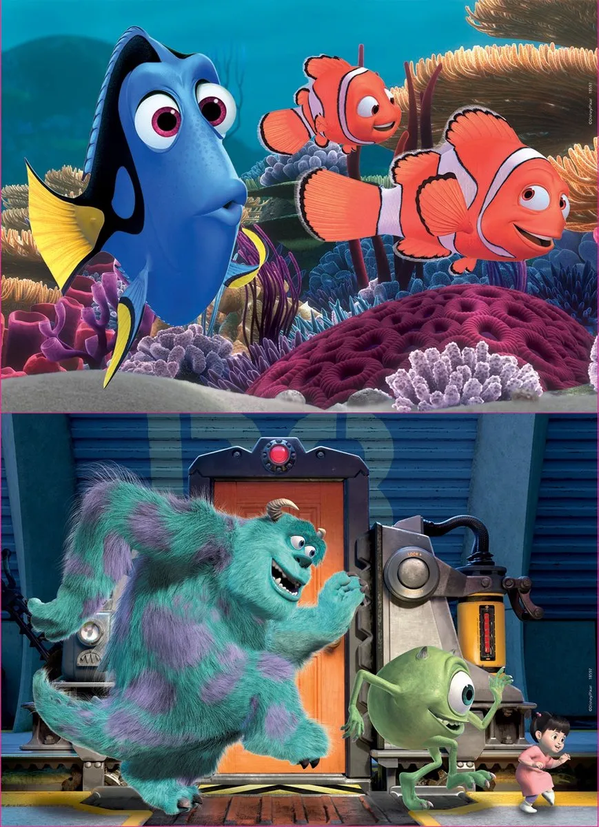 Educa Nemo en Dory Monsters Inc. Houten Puzzel - 50 Stuks - Multicolor
