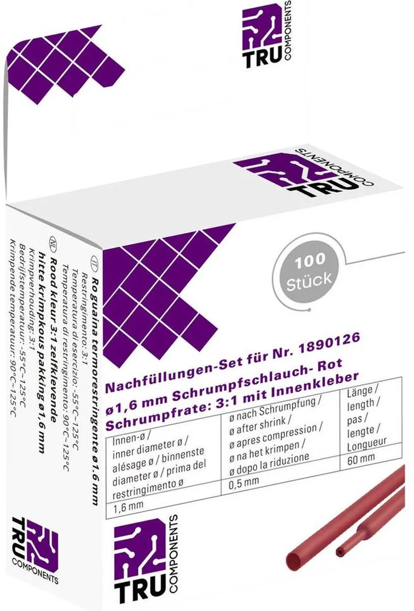 Tru Components T1807CA007A Krimpkous met lijm