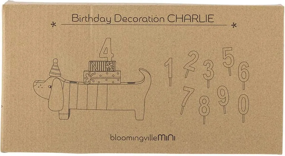 Bloomingville Verjaardagsdecoratie Charlie Teckel - Multicolor