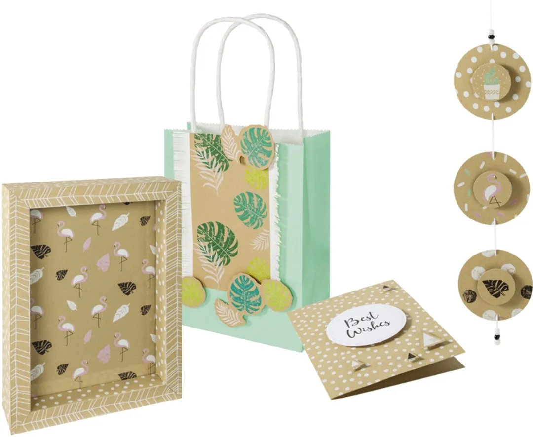 Folia Motiefblok Kraftpapier DIN A4 - 20 Vel - Meerkleurig