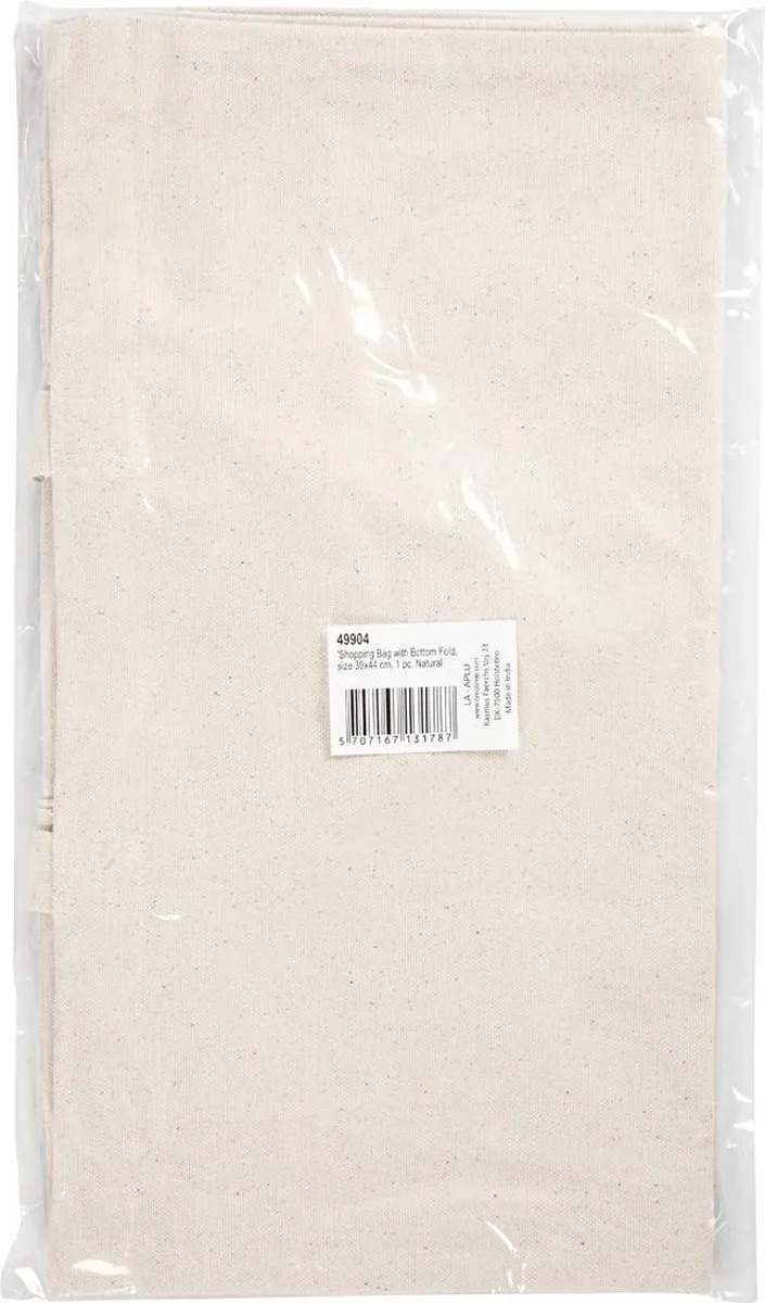 Creativ Company Katoenen Tas met Bodemvouw 39x44x10cm - Licht Naturel