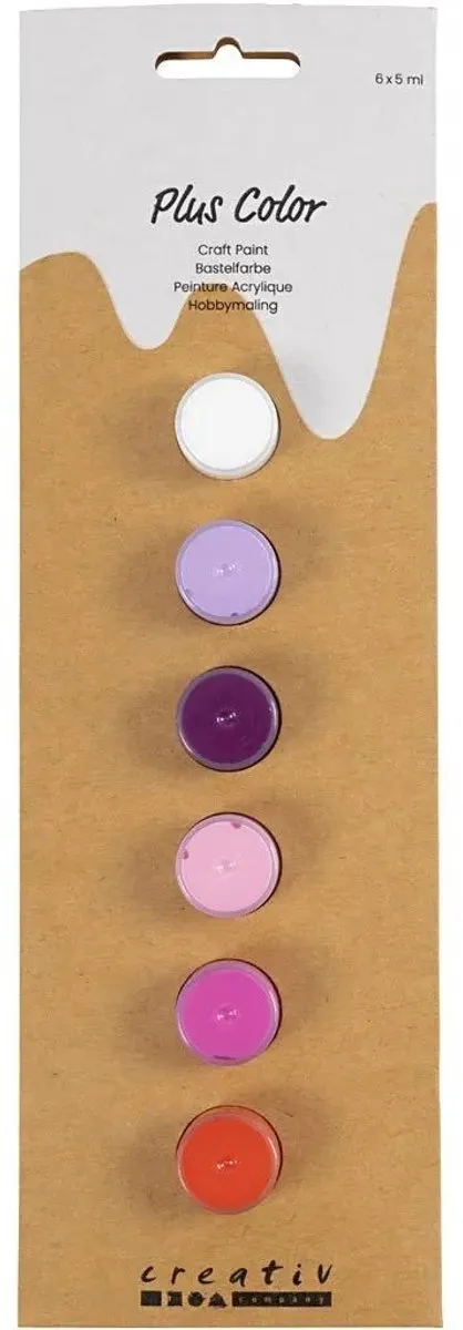 Creativ Company CC Plus Color Acrylverf - Paars & Roze Harmonie - 6 Kleuren 5ml