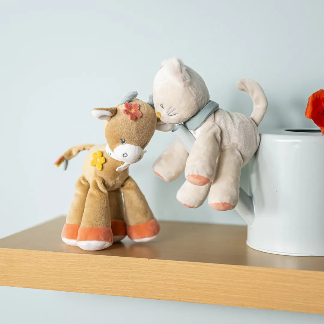 Nattou Kat Lana Knuffel met Rammelaar 20cm - Zand Beige