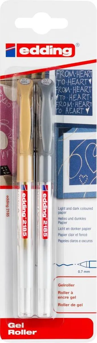 edding 2185 Gelroller Set - Goud/Zilver 0.7mm - 10 Stuks