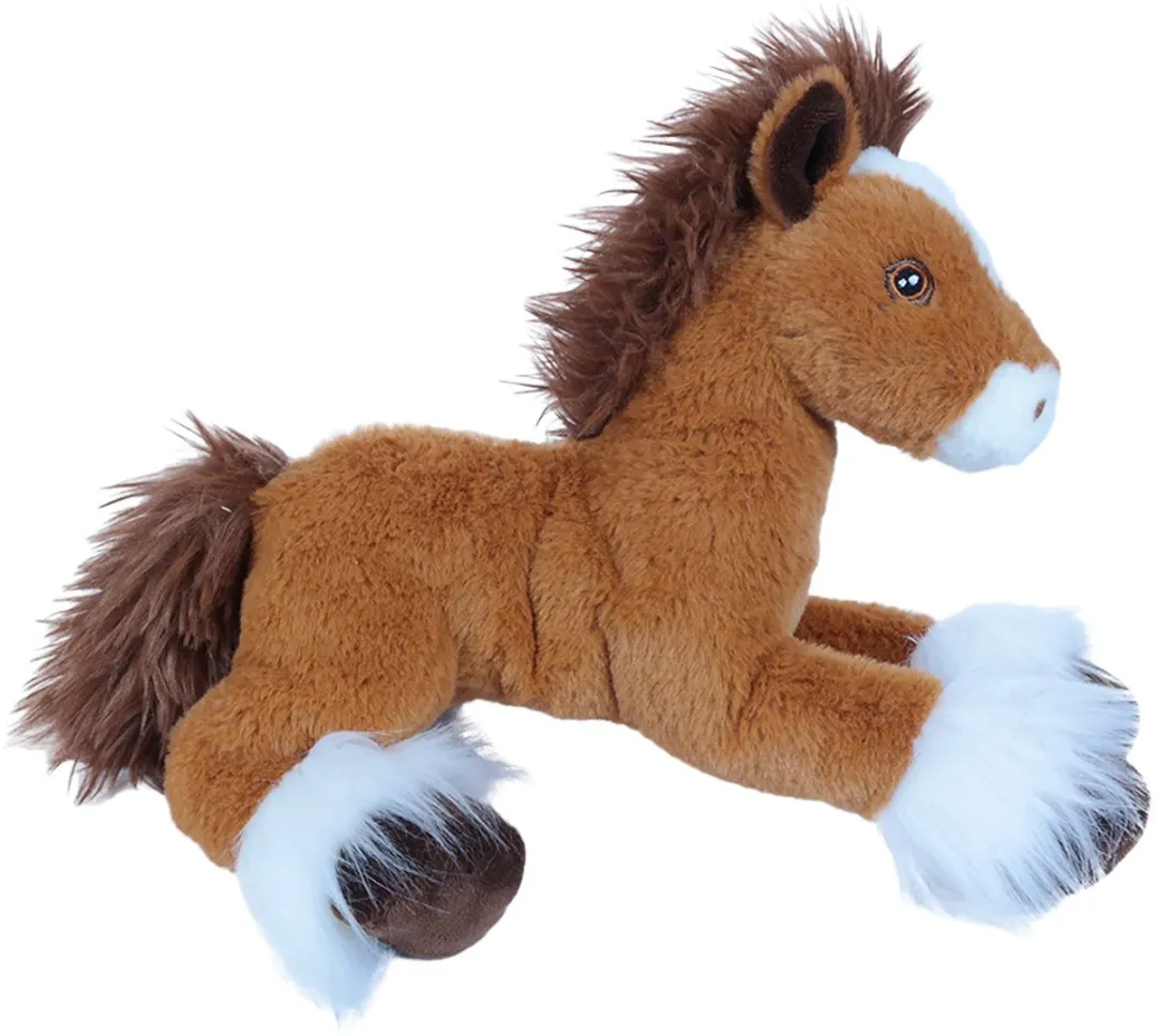 PIA Pluche Paardjes Set - 2 Stuks 23cm - Zwart/Bruin