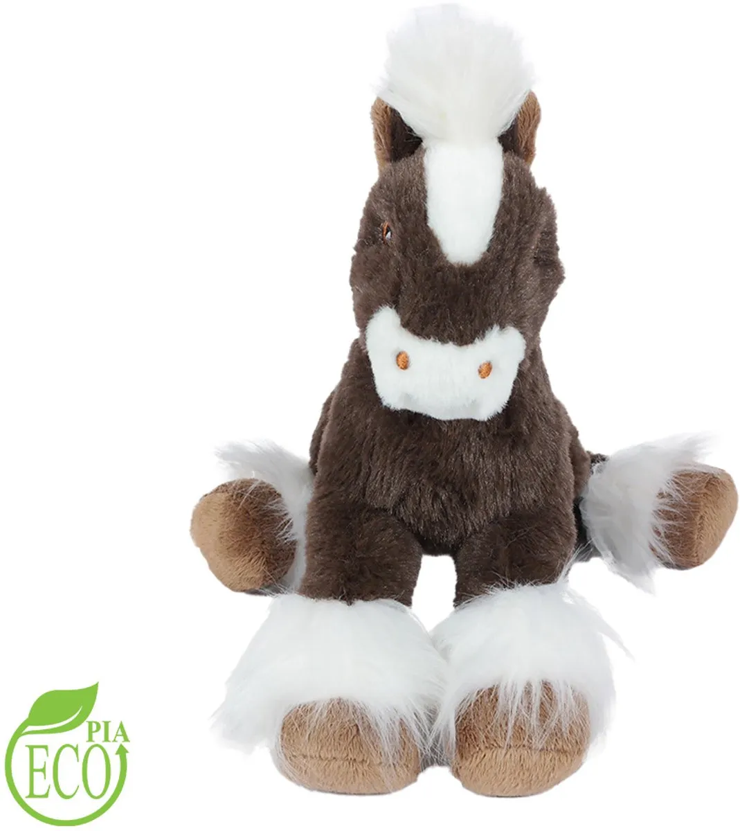 PIA Pluche Paardjes Set - 2 Stuks 23cm - Zwart/Bruin