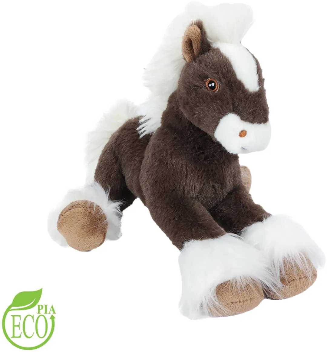 PIA Pluche Paardjes Set - 2 Stuks 23cm - Zwart/Bruin