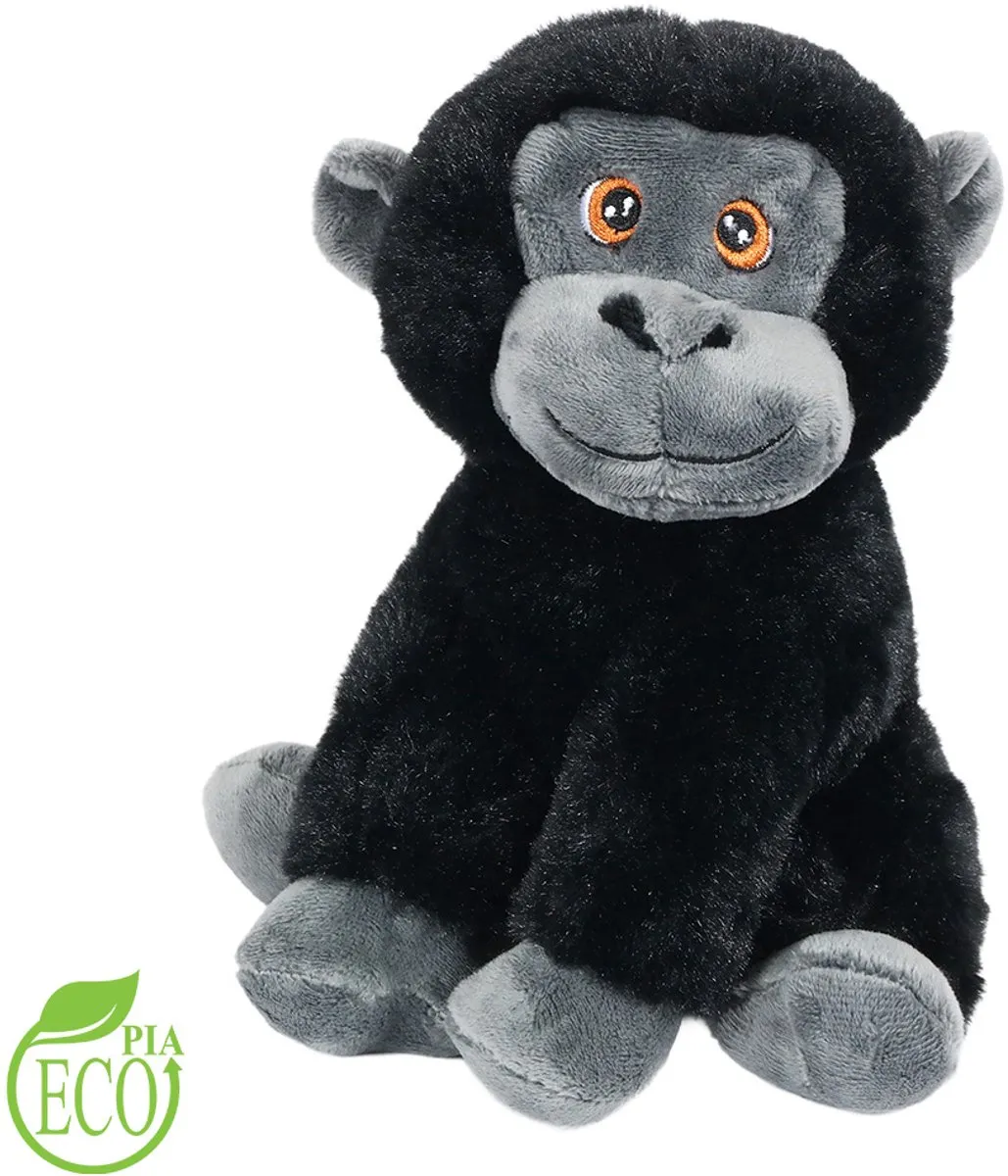 PIA Eco Knuffel Gorilla 20cm - Zwart/Grijs