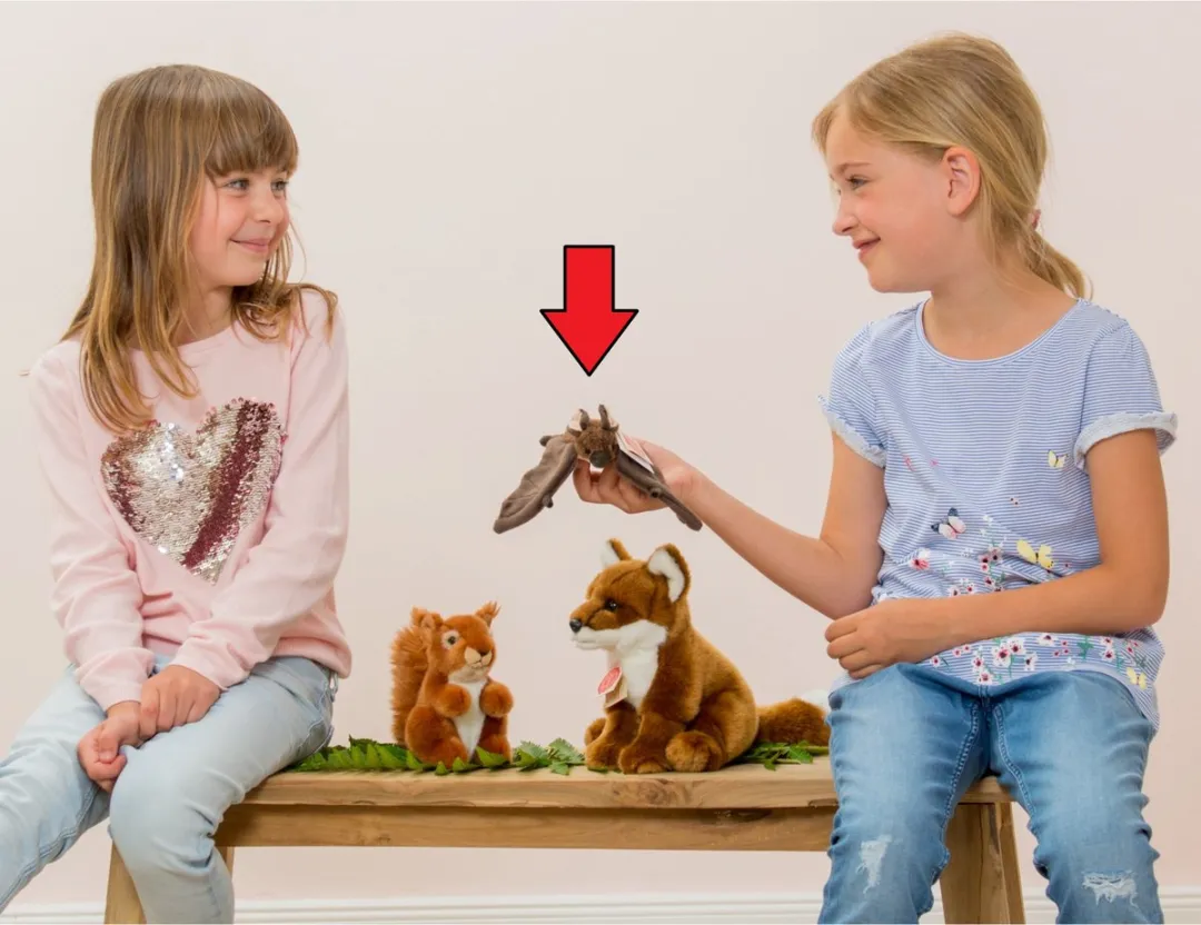 Teddy Hermann Knuffel Vleermuis - Grijs - 24 cm