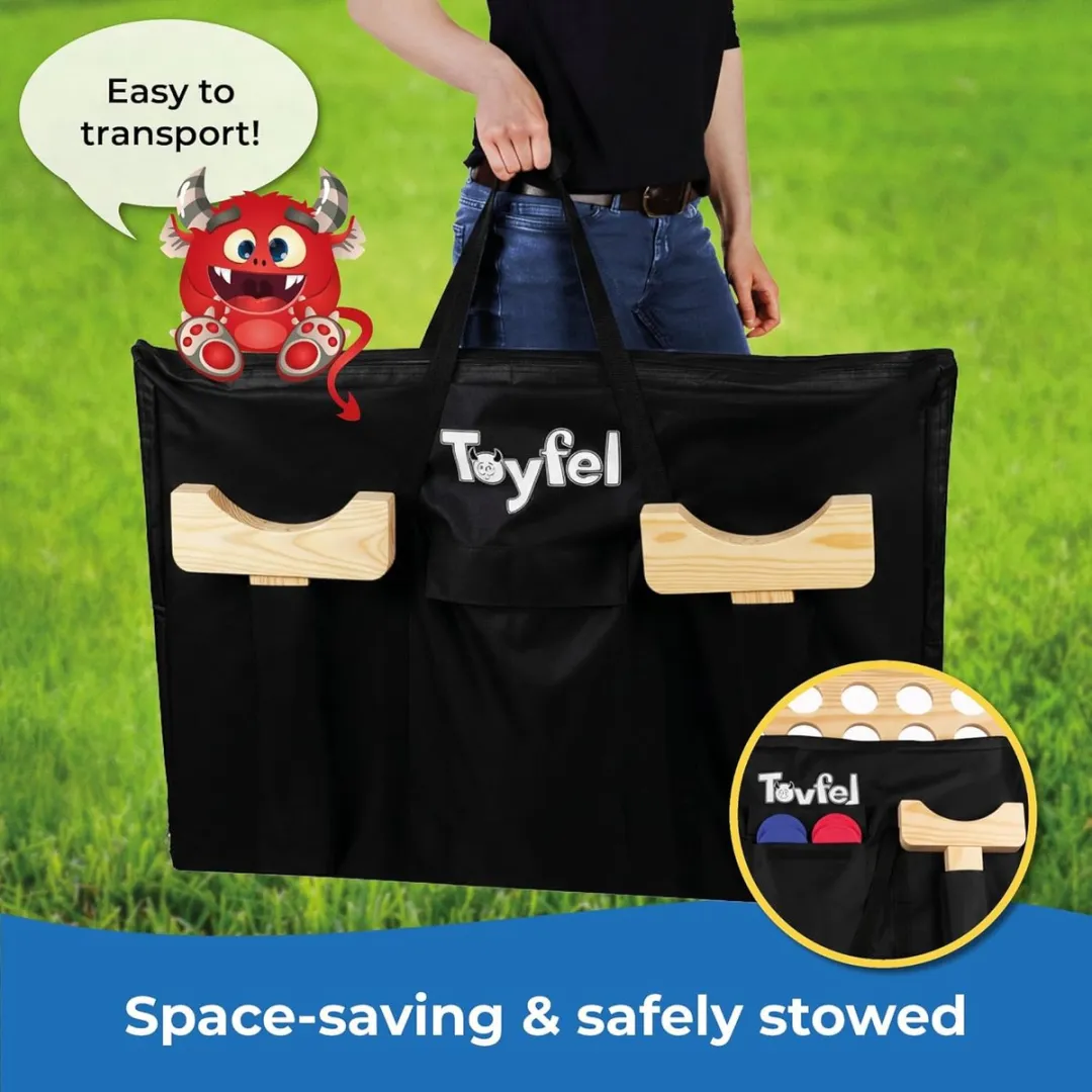 Toyfel Ace XXL Vier op een Rij Natuur - Houten Strategiespel