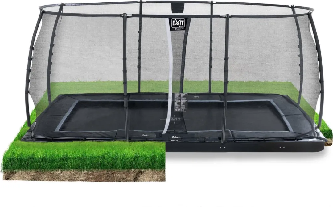 EXIT Dynamic Groundlevel Trampoline 519cm - Zwart