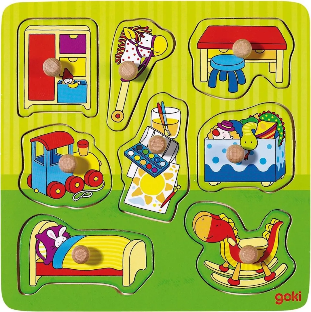 Goki Puzzel Kinderkamer Bonte Kleuren 8-delig