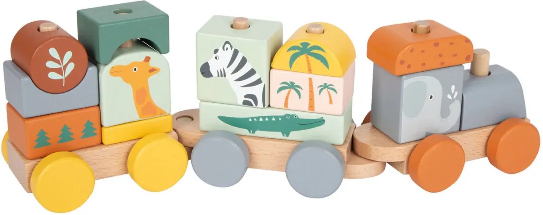 Small Foot Houten Stapelblokken Trein Safari