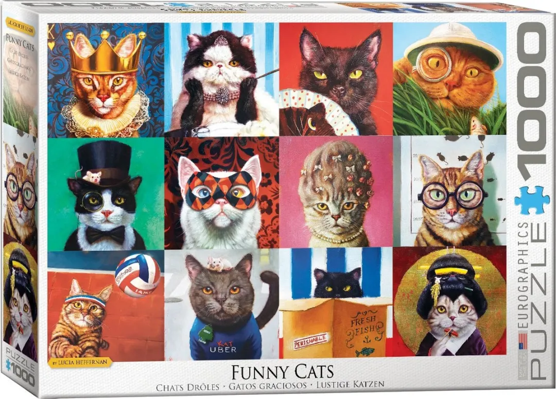Eurographics Funny Cats Puzzel 1000 Stuks - Meerkleurig