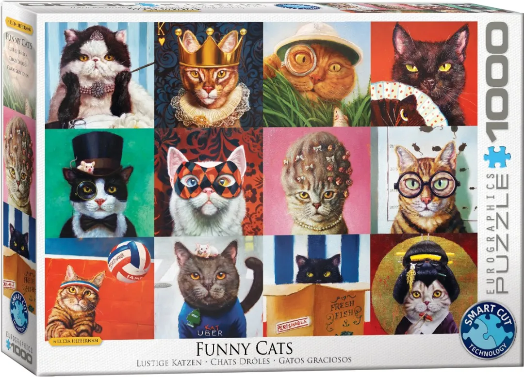 Eurographics Funny Cats Puzzel 1000 Stuks - Meerkleurig