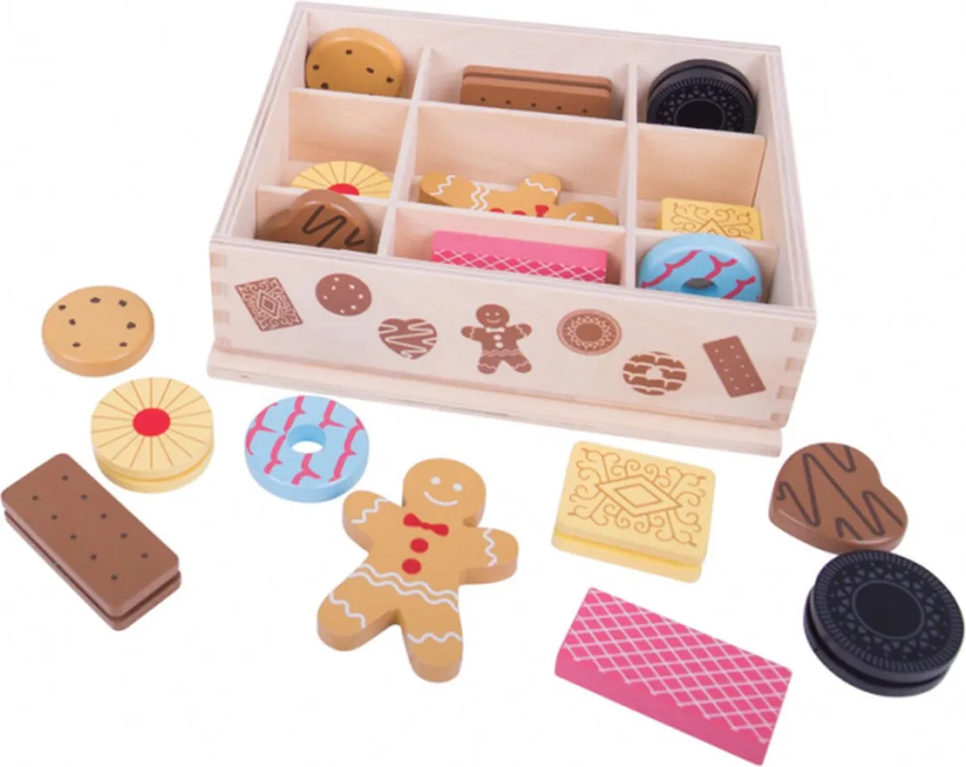BIGJIGS Houten Koekjesbox - Multikleur
