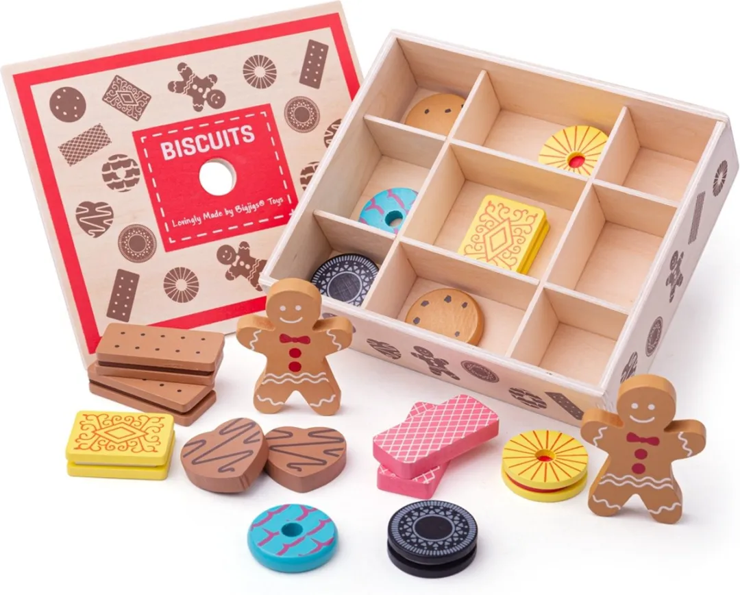 BIGJIGS Houten Koekjesbox - Multikleur