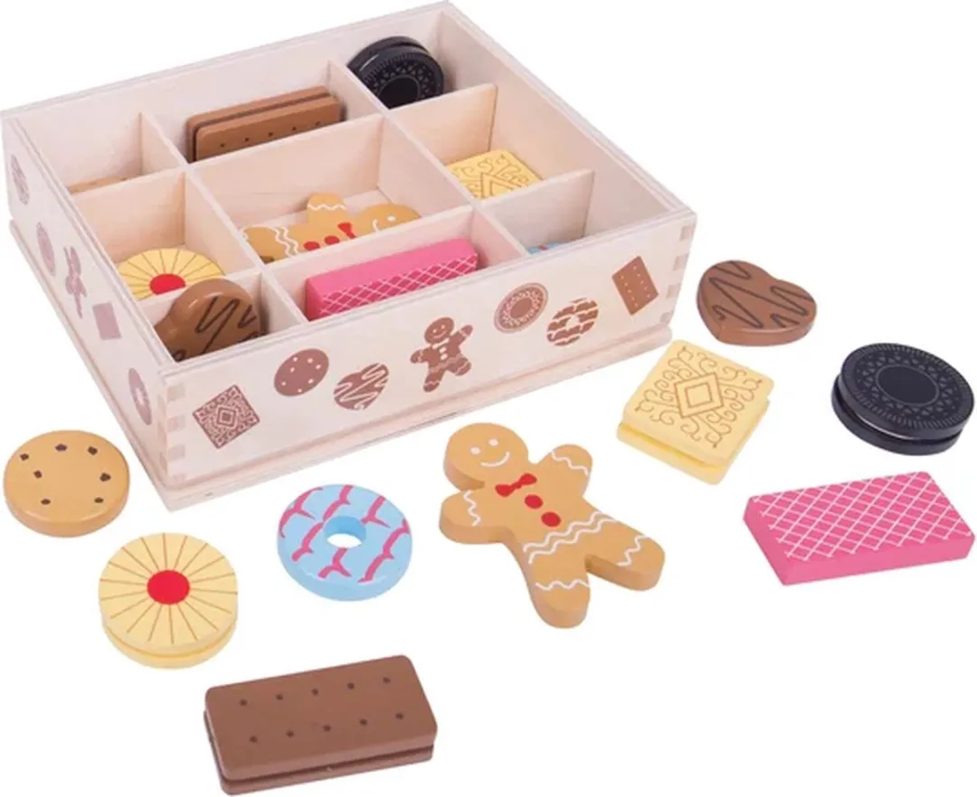 BIGJIGS Houten Koekjesbox - Multikleur