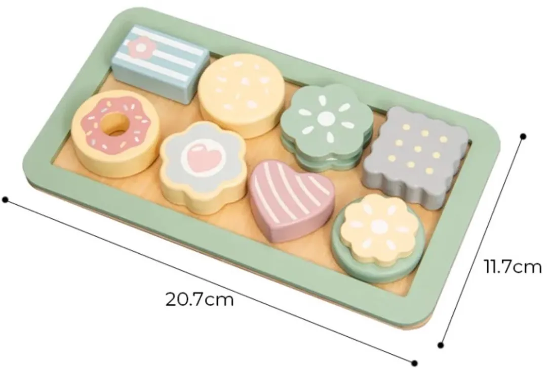 LiasToys Houten Koekjes Set - 8 Stuks - Ovenwant & Bakplaat - Montessori