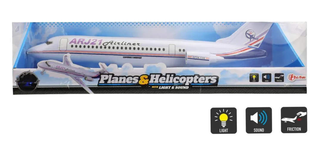 Toi-Toys Passagiersvliegtuig Frictie 26529A - 3x AAA