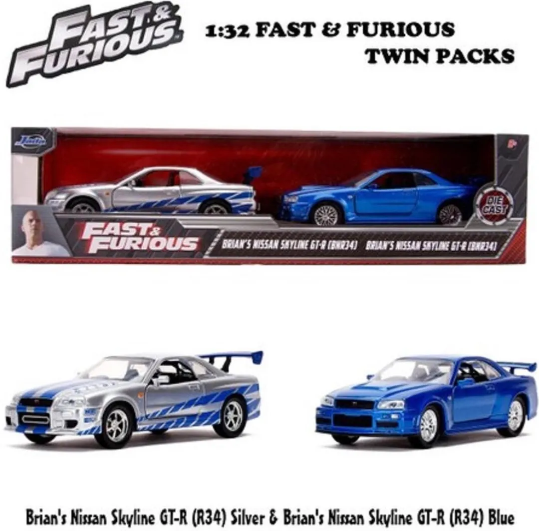 Jada Toys Fast & Furious Nissan Skyline GTR R34 Set