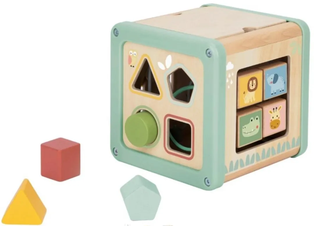Tooky Toy Houten Activiteitenkubus TJ006 - Multi Color