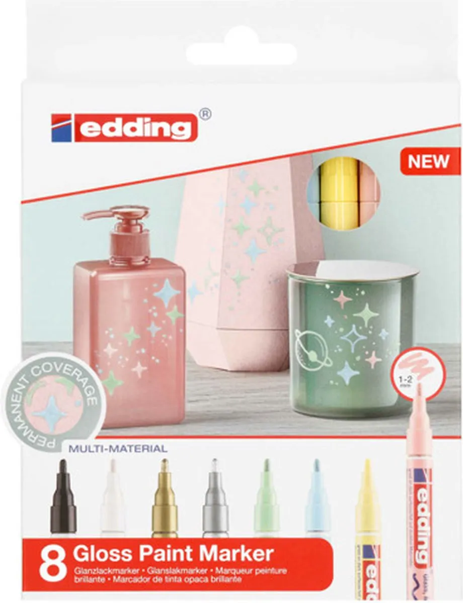 edding 751/8S Pastel Lakmarker Set - 8 Stuks - afbeelding 6 van 6
