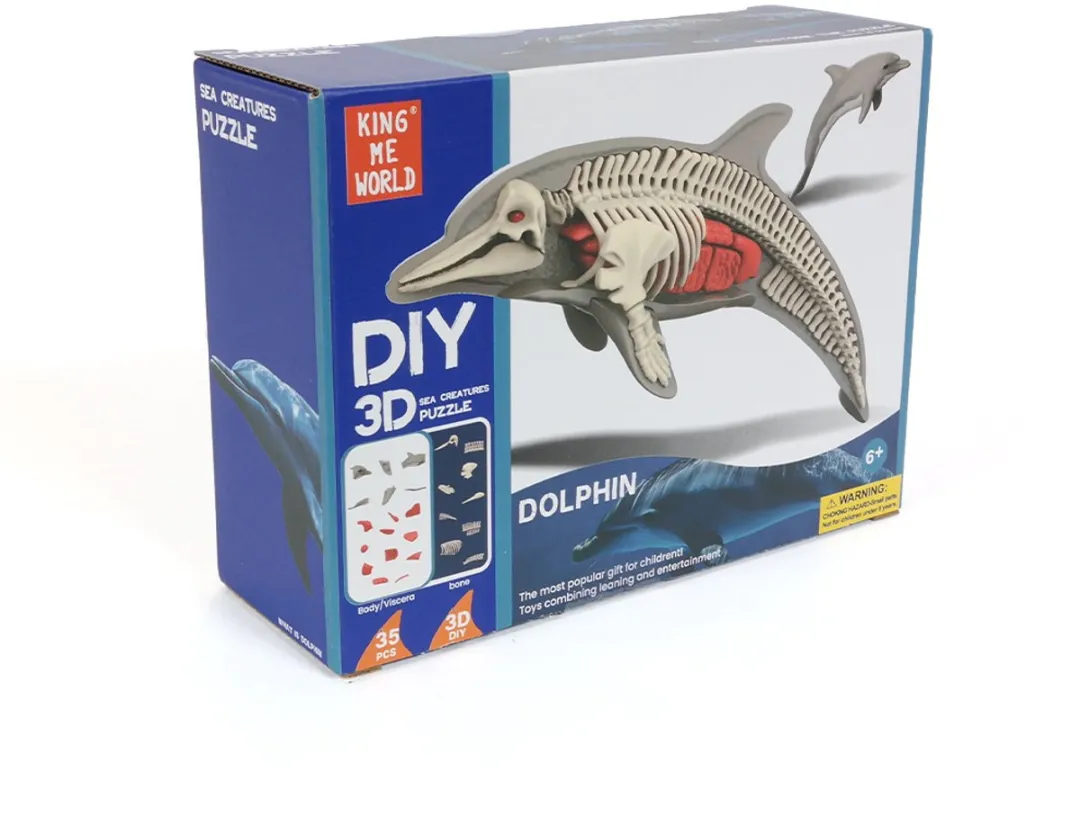 PIA Soft Toys Dolfijn 3D Anatomie Puzzle - 5 Spelers
