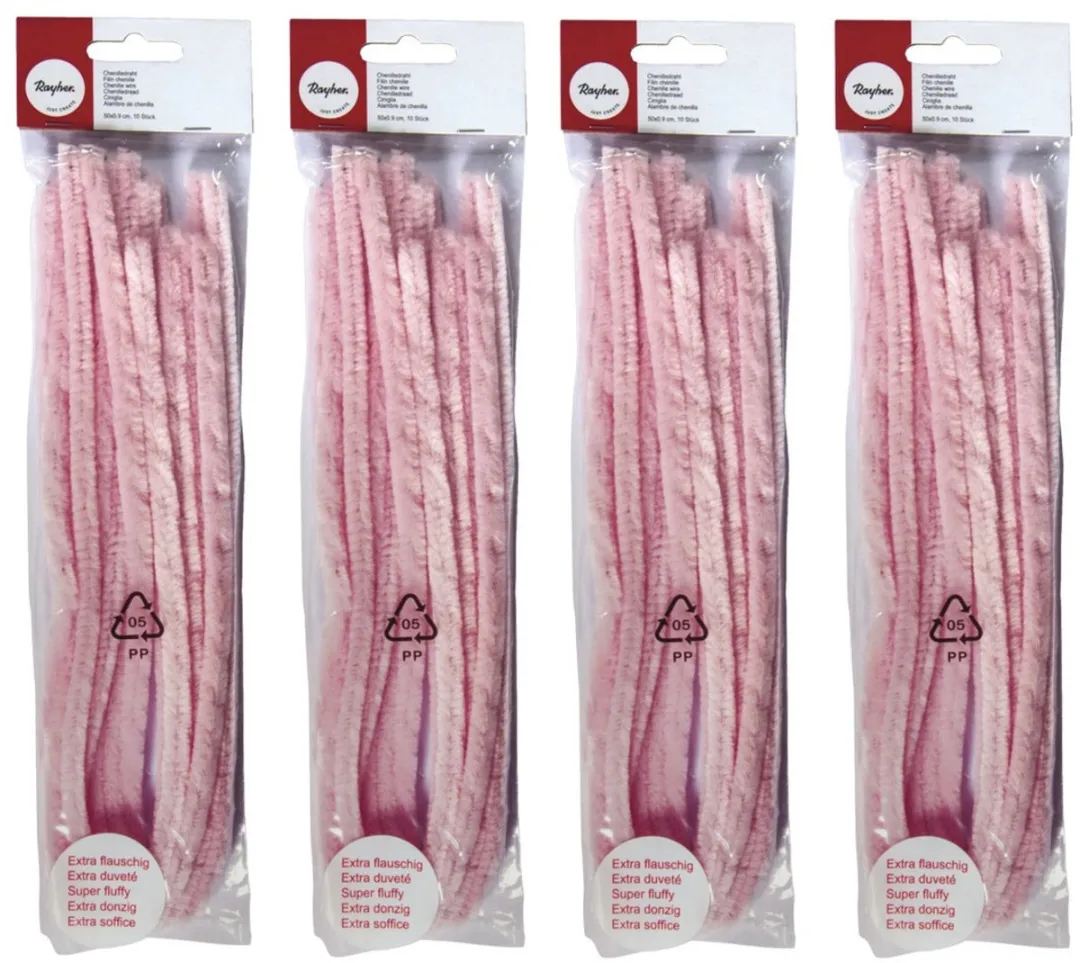 Rayher Chenilledraad Roze - 40 Stuks