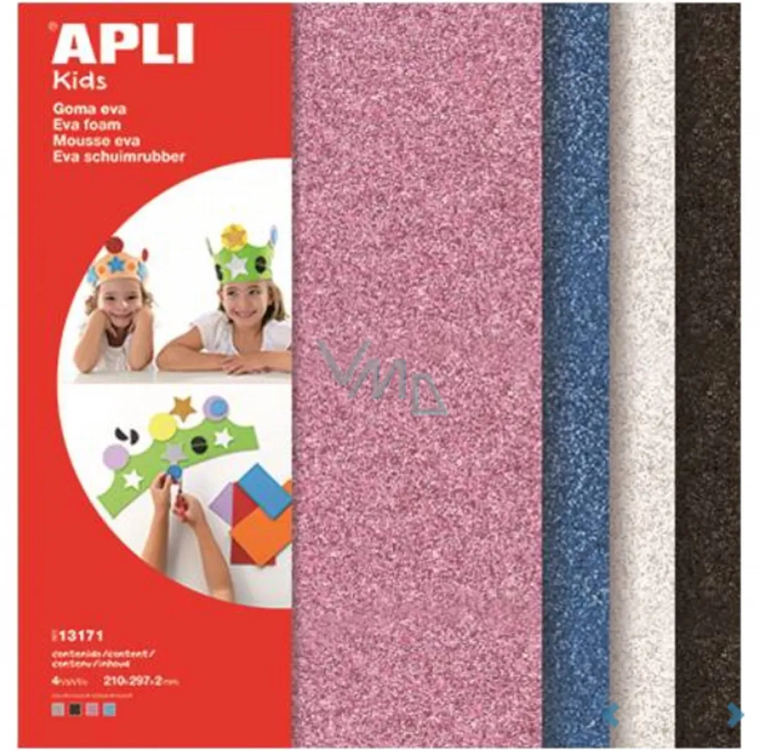 Apli Kids Glitterfoam Knutselvellen A4 - Zwart