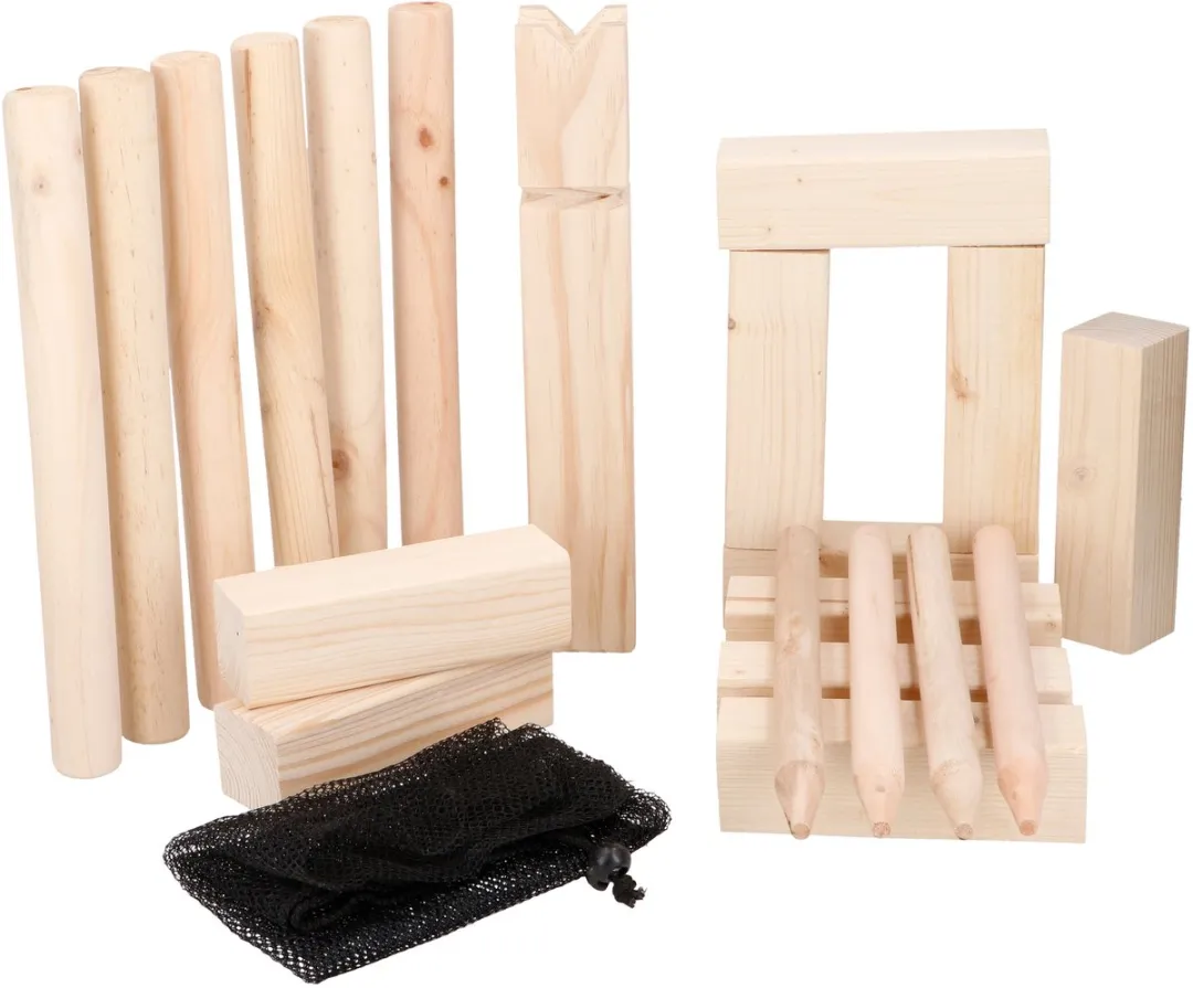 Eddy Toys Kubb Spel Medium - 21-delig Houten Werpspel