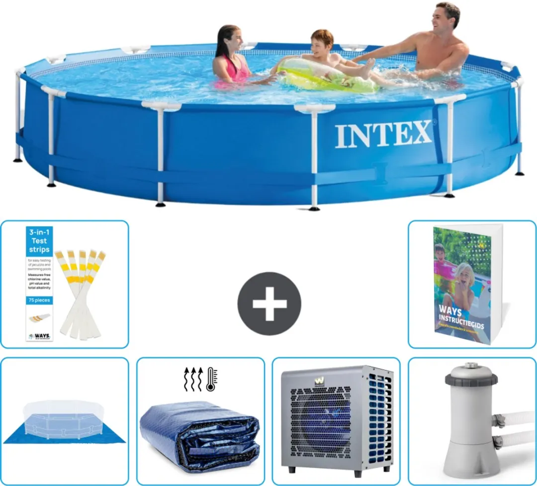 Intex 28210NP-Blauw Rond Frame Zwembad 366x76cm