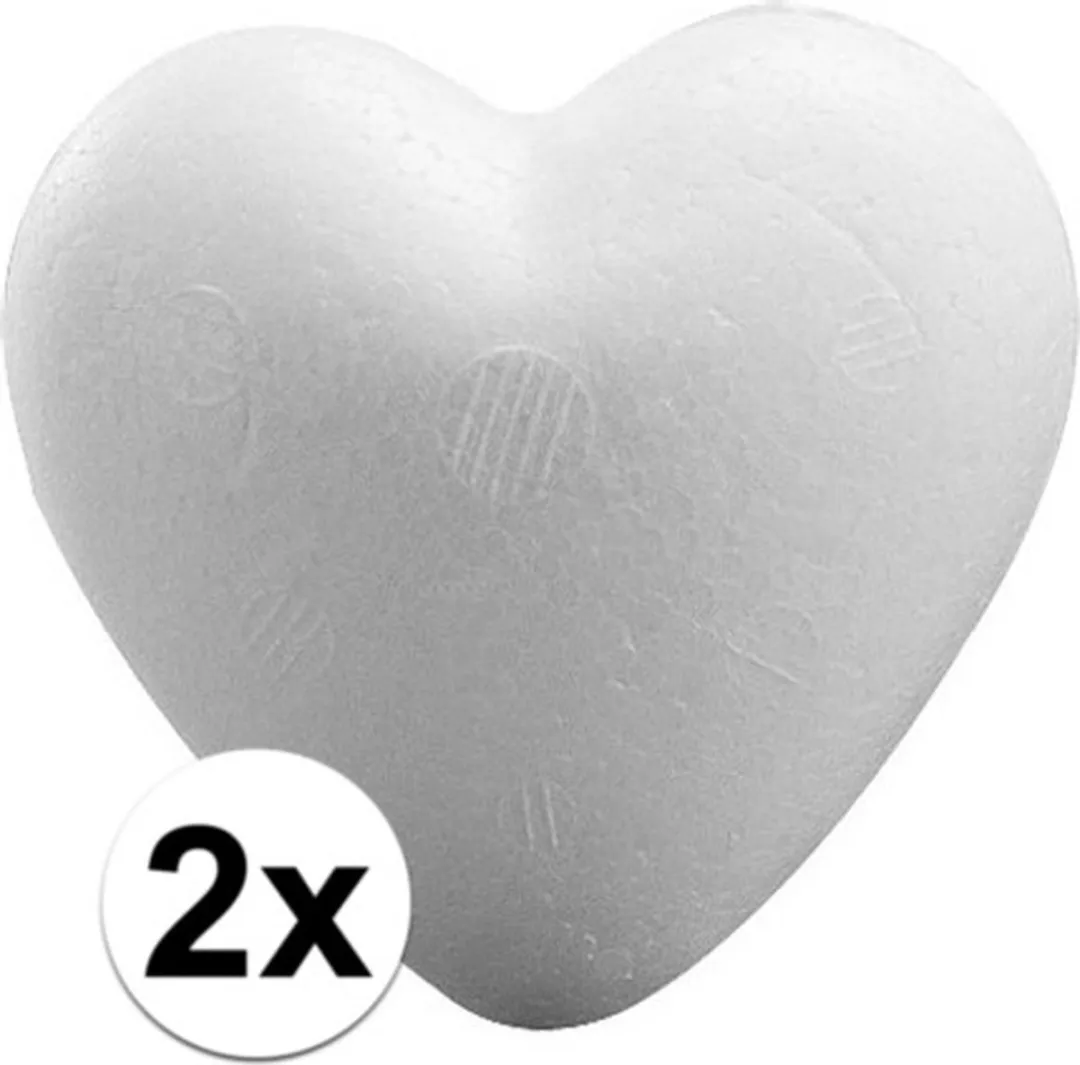 Rayher Piepschuim Hart 15cm - 2 Stuks Wit