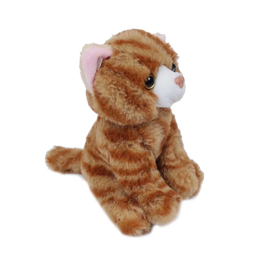 PIA Soft Toys Kat Knuffels - 2 Stuks 14cm - Bruin/Grijs
