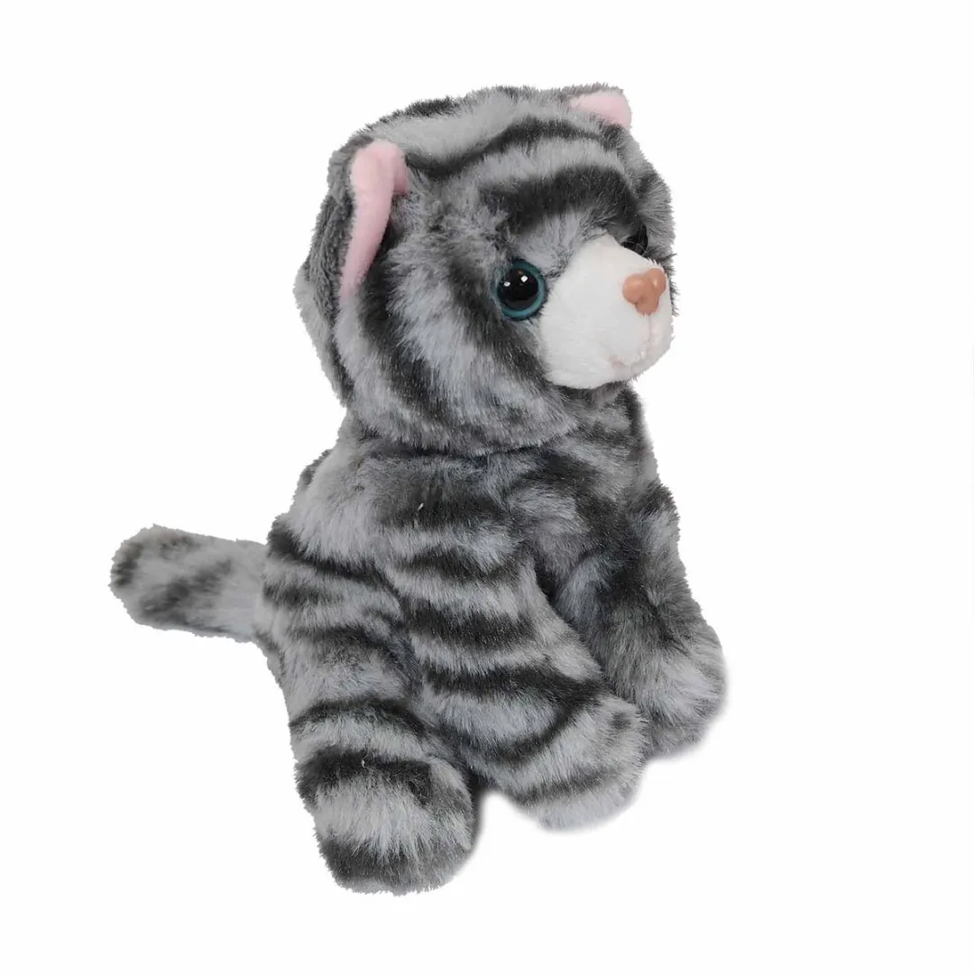 PIA Soft Toys Kat Knuffels - 2 Stuks 14cm - Bruin/Grijs