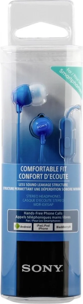 Sony MDR-EX15AP In-ear Oordopjes - Blauw