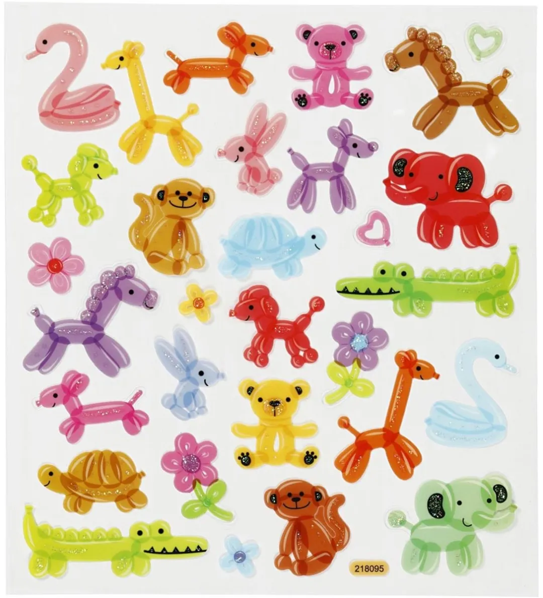 Creativ Company Stickers Ballon Dieren - 1 Vel - 15x16,5cm