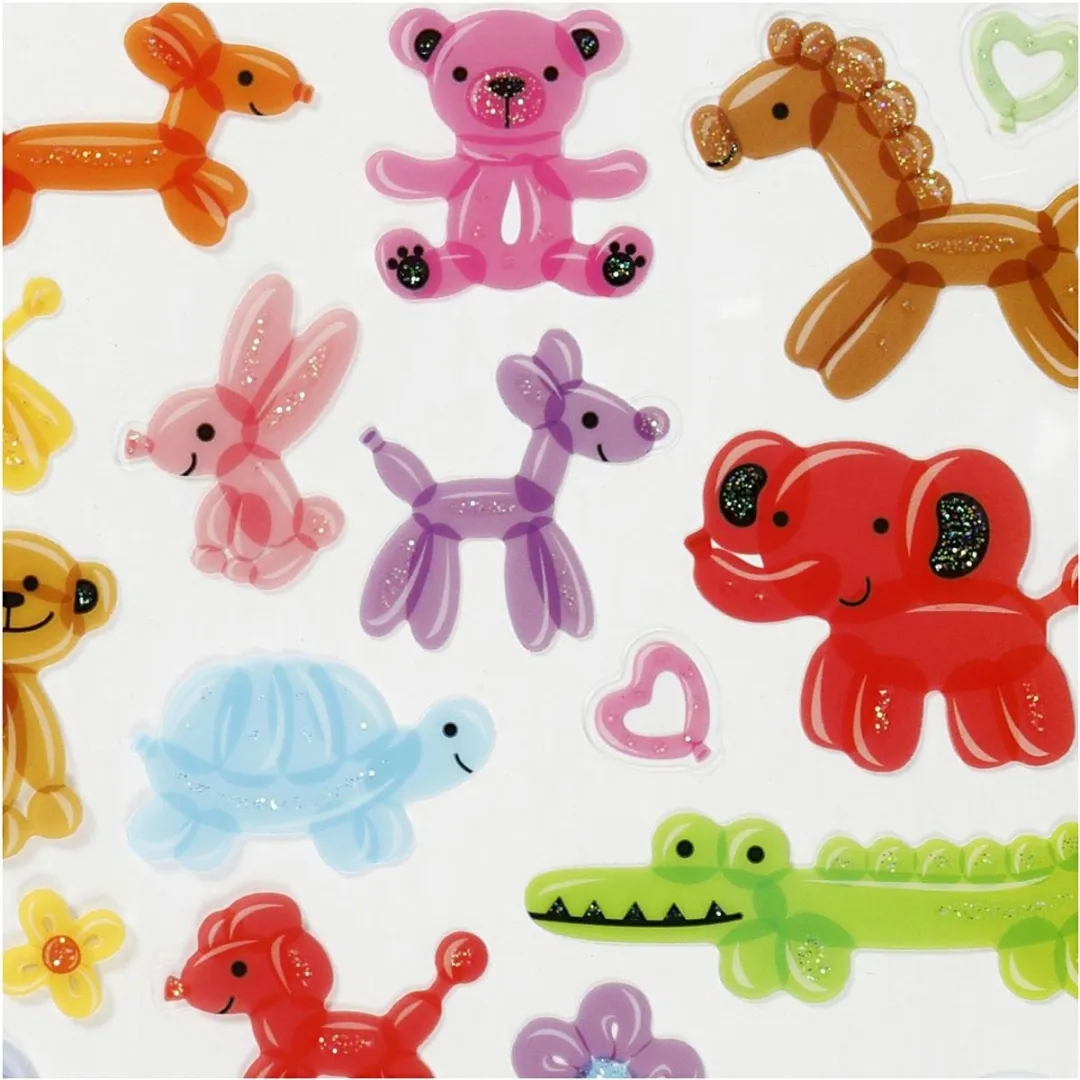 Creativ Company Stickers Ballon Dieren - 1 Vel - 15x16,5cm