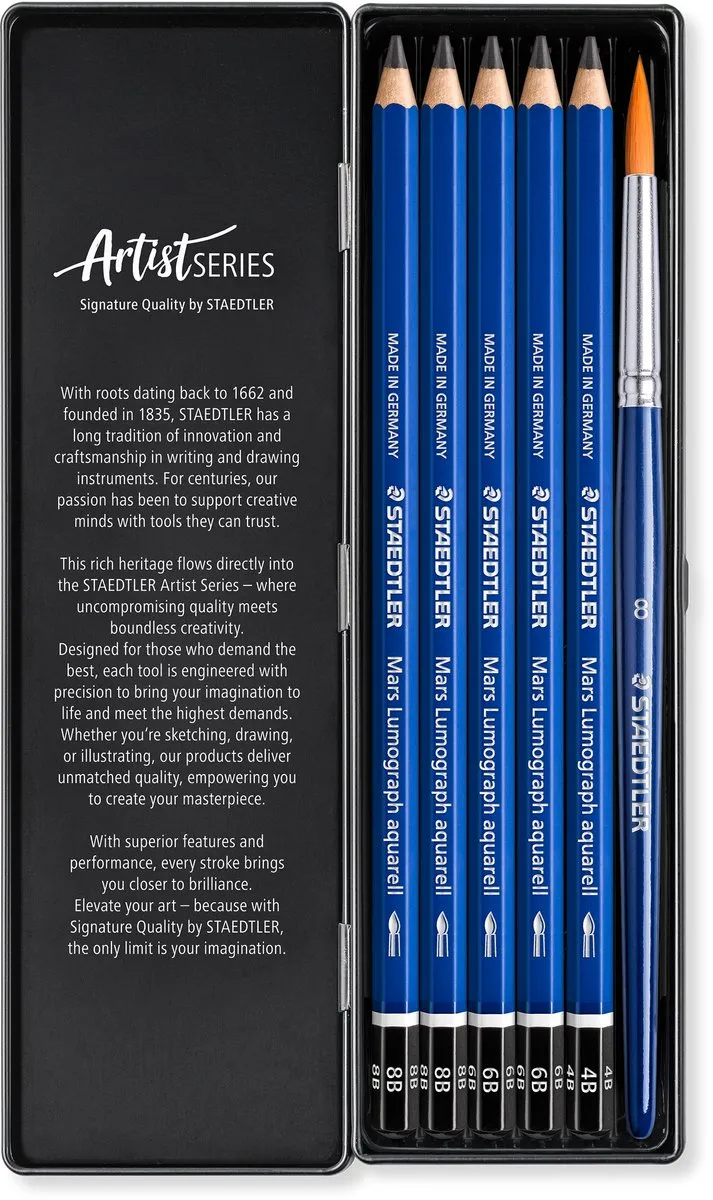 STAEDTLER Mars Lumograph Aquarel Potlood - Set 6 Stuks