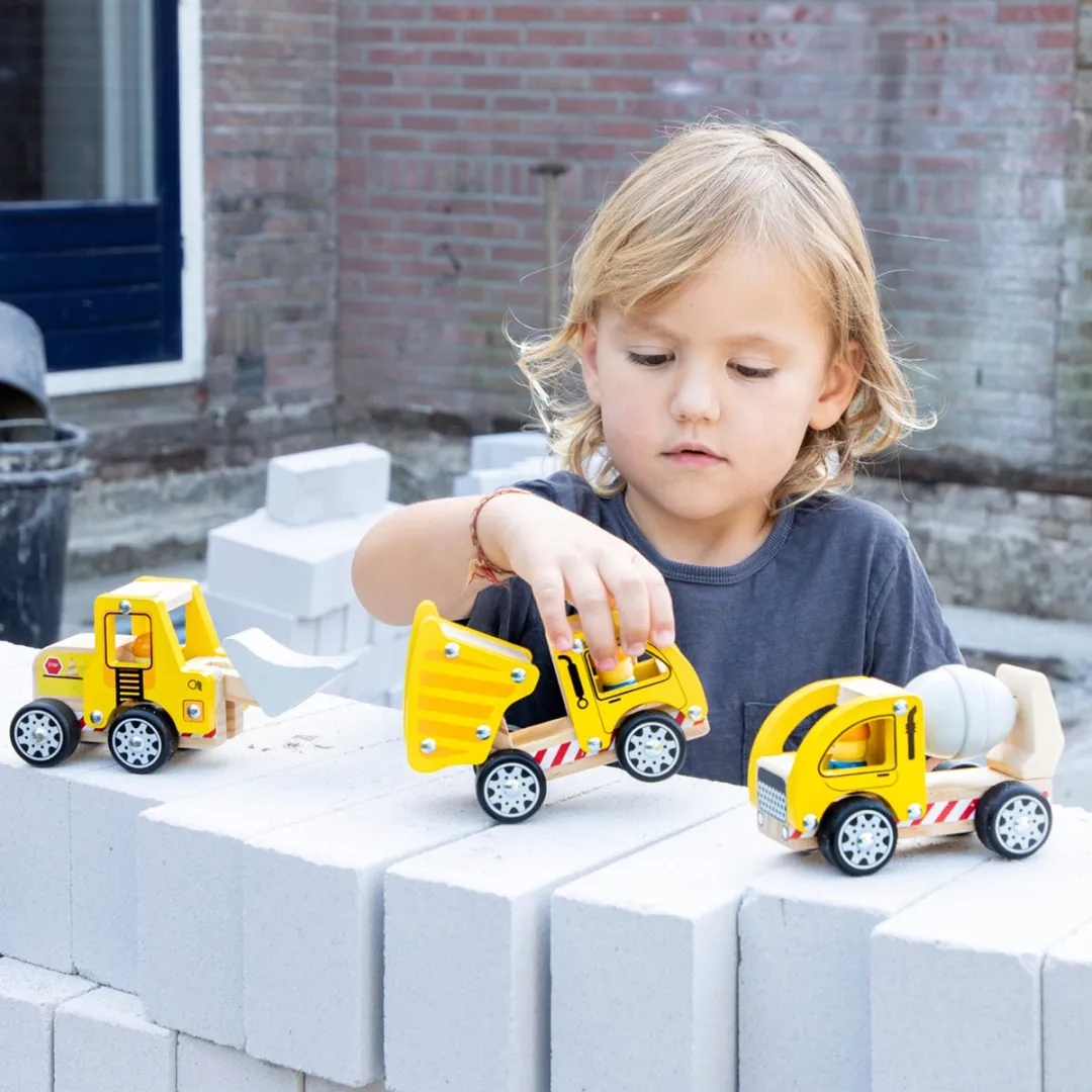 New Classic Toys Houten Bouwvoertuigen 3 Stuks - MPN 11948