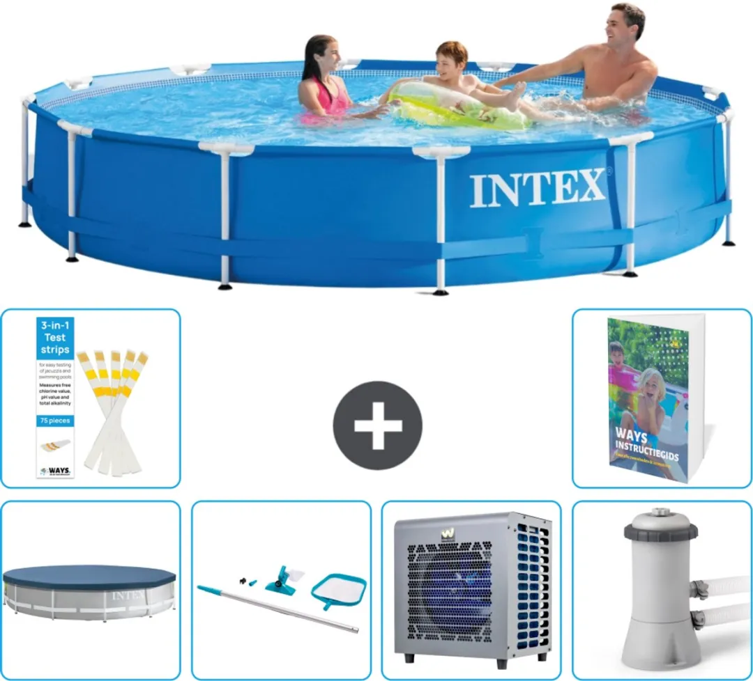 Intex 28210NP-Blauw Rond Frame Zwembad 366x76cm
