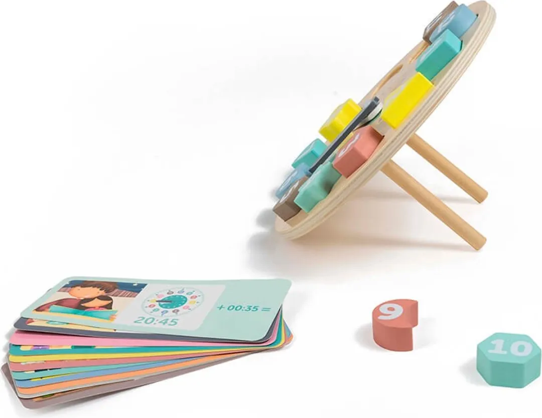 Eurekakids Houten Klok met Kaarten - Pastel
