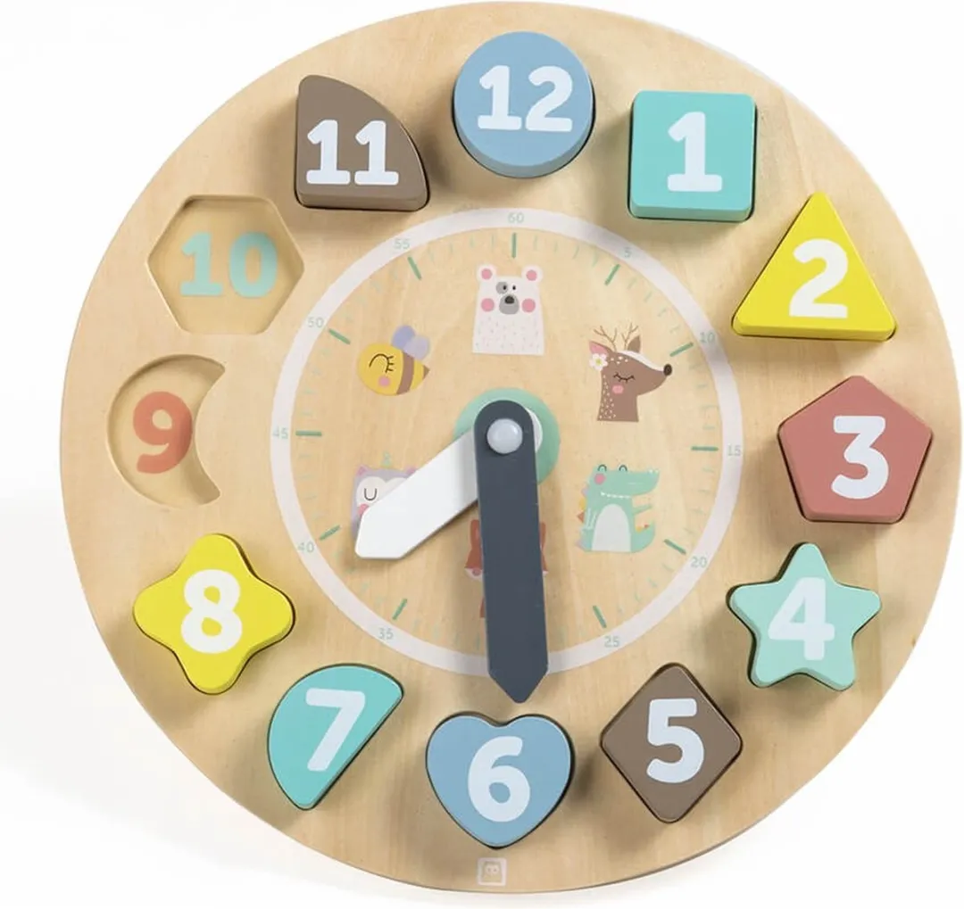 Eurekakids Houten Klok met Kaarten - Pastel