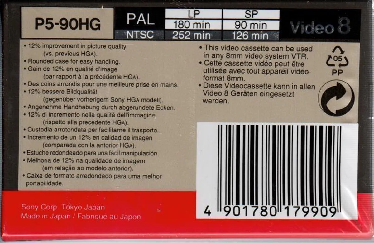 Sony Video 8 HG90 P5-90HG - 180 Min