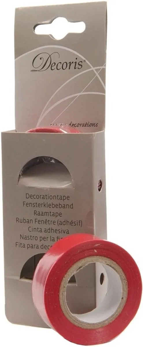 Decoris Rode Kerst Raamtape - 2 Rollen 1000cm