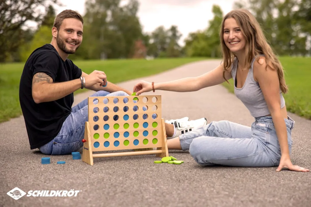 Schildkröt 4 op een rij XXL Houten Spel - Multicolor