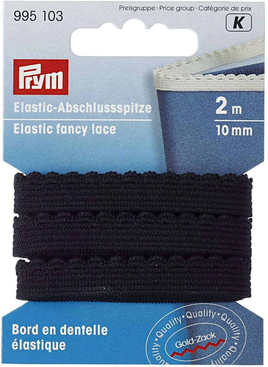Prym Kantelastiek Zwart - 2m