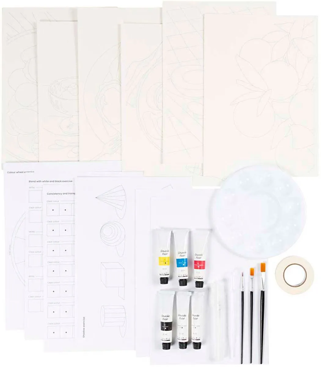 Creativ Company Starter Hobbyset Gouache - 5 Kleuren 250ml Multicolor